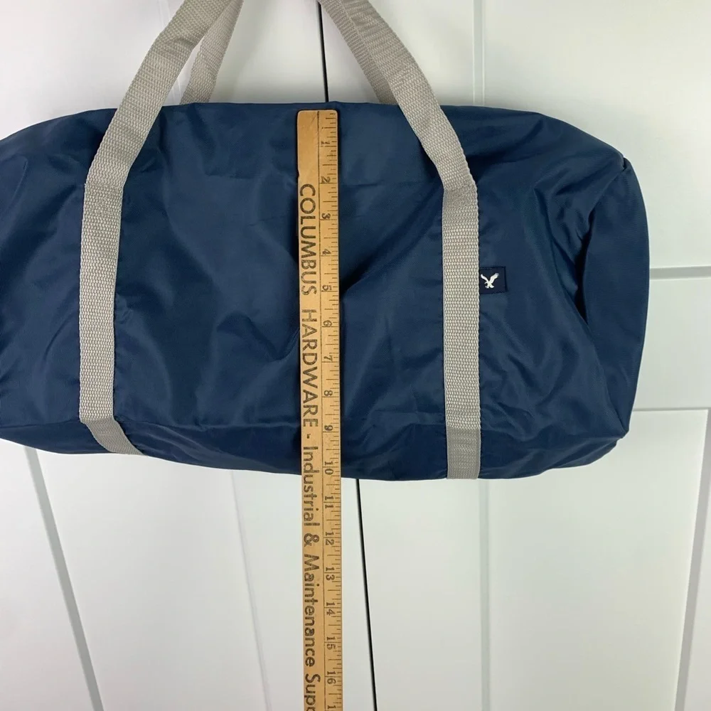 American Eagle Duffle Bag Navy Blue & Light Beige Travel Weekend Gym Work